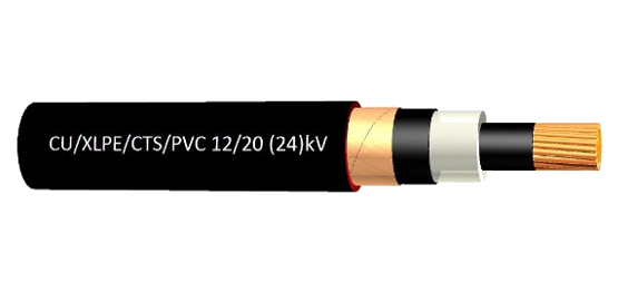 CU-XLPE-CTS-PVC câble 3.6kV à 24kV